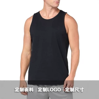 专业外贸工厂跨境定制亚欧美码健身跑步户外休闲纯棉夏男背心T恤