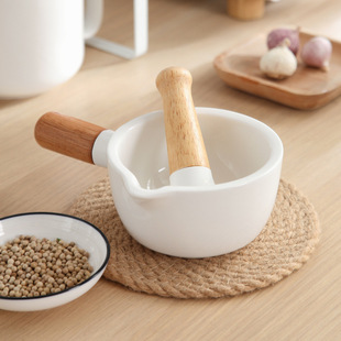 Hunan Vegetable, Eggplant, Pepper, Preserved Egg, Tea, Ceramic Mashing Jar, Garlic Mortar, Manual Grinder
