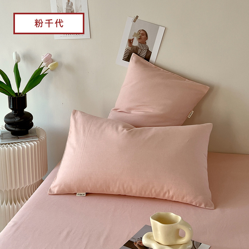 Un par de fundas de almohada de algodón de tela gruesa vieja, dormitorio de estudiantes en casa, fundas de almohada de algodón, fundas de forro lavables