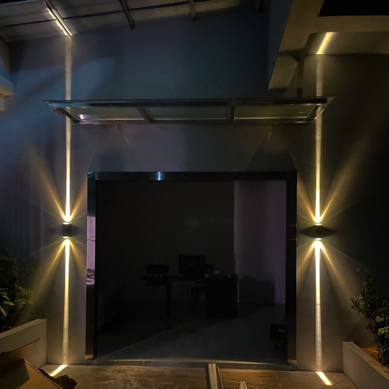 Led Wall Lamp Double-Headed Outdoor Waterproof Square Spotlight Corridor Beam of Light Courtyard Exterior Wall Door Wall Spotlight