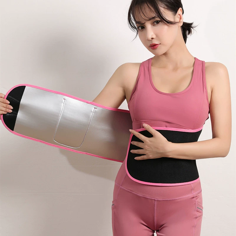 Амазонка Пластиковые Талии Серебро Ион Карманный Пояс Брюшной Пот Пояс Йога Фитнес Пояс Пот