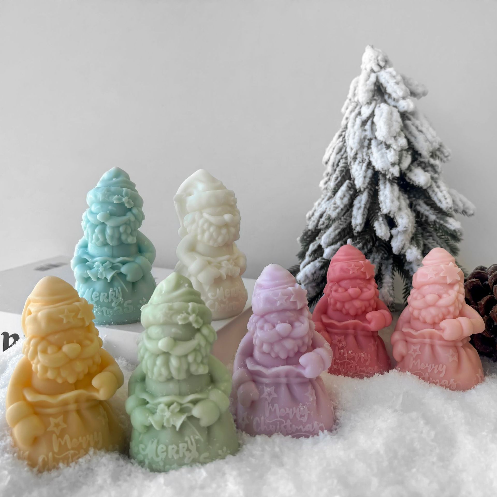 Jiahui Santa Claus molde de polvo DIY bolsas de regalo de Navidad decoraciones hechas a mano jabón aromático abrasivo