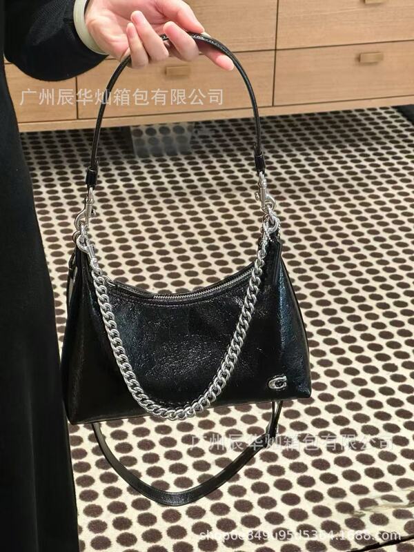 蔻家新款高版本Juliet朱丽叶复古半月油蜡真皮腋下包手提包斜挎包|undefined