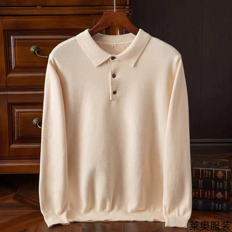 Осенний и зимний новый свитер POLO свитер мужской моды повседневный джемпер с отворотом с длинными рукавами