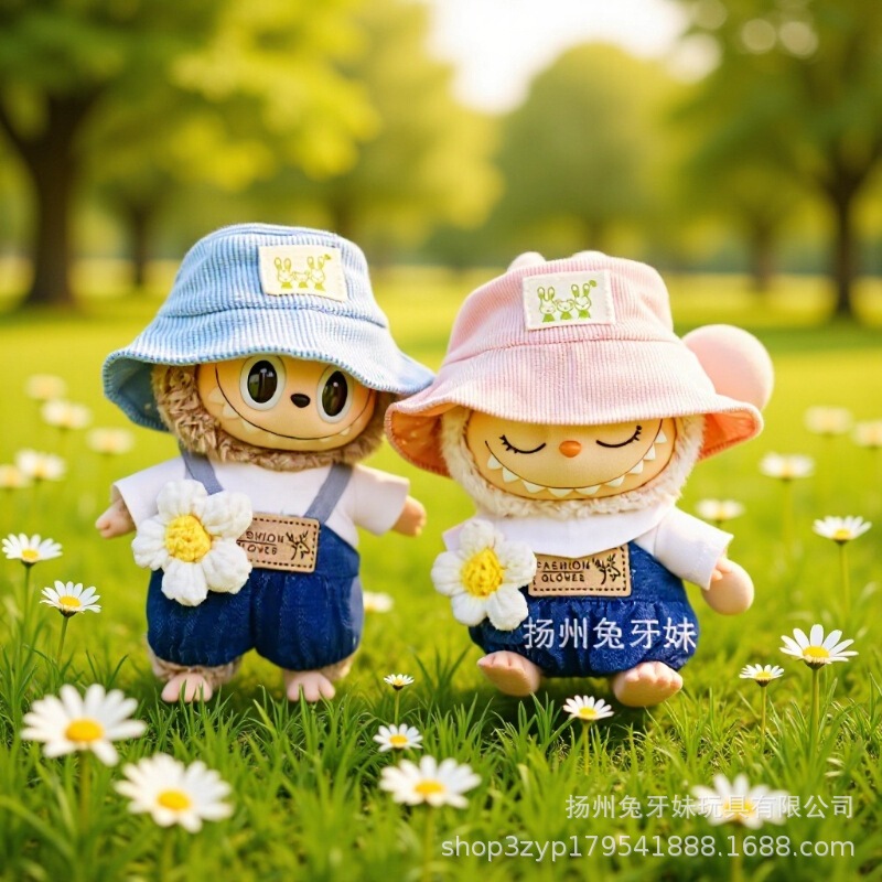 Baby Clothes 10cm Cotton Doll 15cm Overalls T-Shirt Fisherman Hat Basin Hat Cloth Clothes Doll Accessories