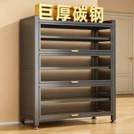 钢制防尘鞋柜家用门口多层玄关柜入户上翻门多层鞋架大容量储物柜