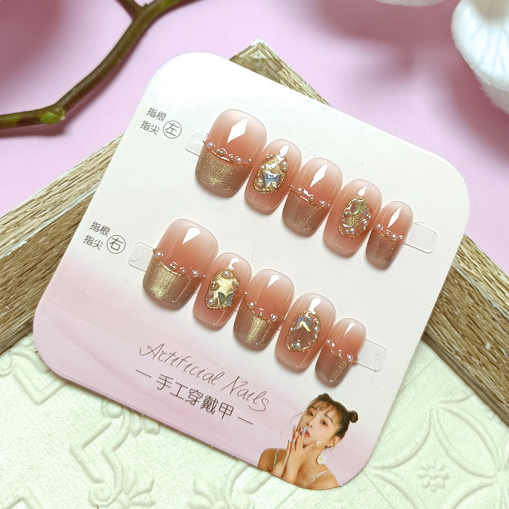 10 piezas de manicure manual puro código de decimación perla de ojo de gato suave parche de uñas blanqueador desmontable