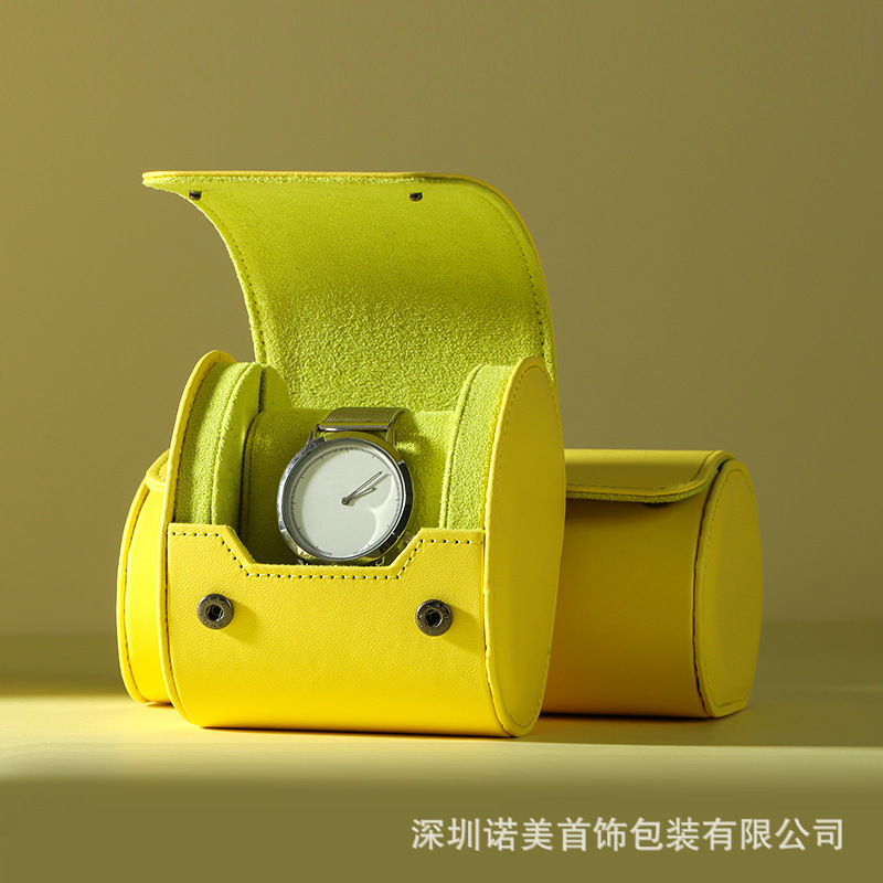 New Watch Box Watch Display Box Mechanical Watch Portable Travel Storage Box Yellow Leather Watch Gift Box Packaging