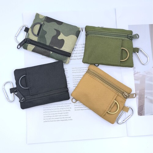 Outdoor tactical mini multi-functional headphone bag coin purse mini wallet for men sports wallet card case identity bag