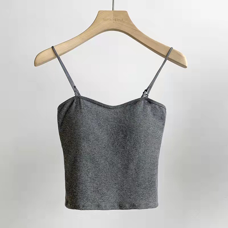 Color sólido belleza espalda camisola de una pieza fija Copa interior y exterior desgaste todo partido tubo superior sin costuras Chaleco de fondo