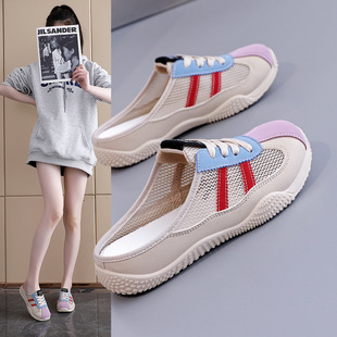 Ins Korean Style Half Shoes Women's 2025 Summer New Students Wear Sandals Casual Shoes Women's Shoes K1512
