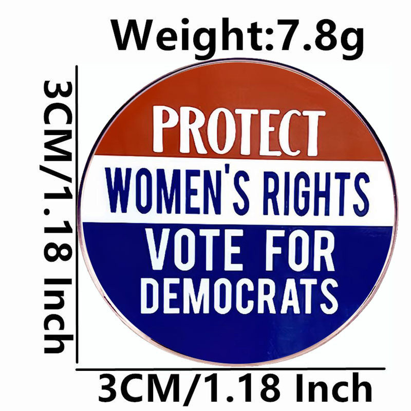 여성 권리 방어 민주당 브로치 인권 핀 배지 금속 합금 배지 액세서리
