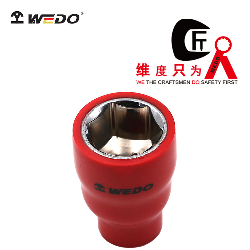 WEDO维度绝缘工具VDE认证绝缘浸塑套筒头3/8" 铬钒钢套筒IN5