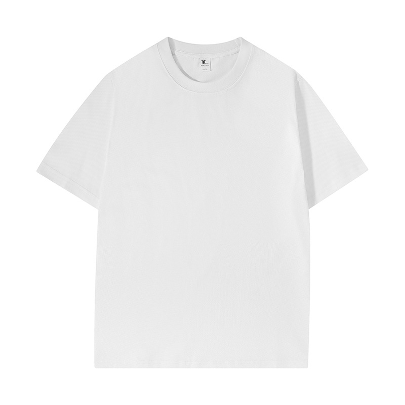 230 gramos hombro de cuello redondo camiseta de algodón de manga corta camiseta publicitaria camiseta de fiesta ropa de grupo camiseta de trabajo logotipo personalizado