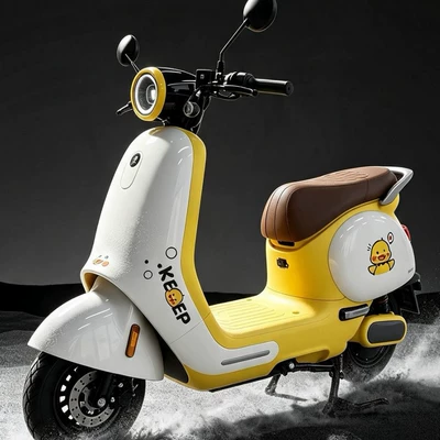 Specialized for export: Small Q high-speed electric motorcycles for commuting, factory wholesale electric two-wheeled vehicles (Elektrikli motosikletlər) - white-bare-bicycle