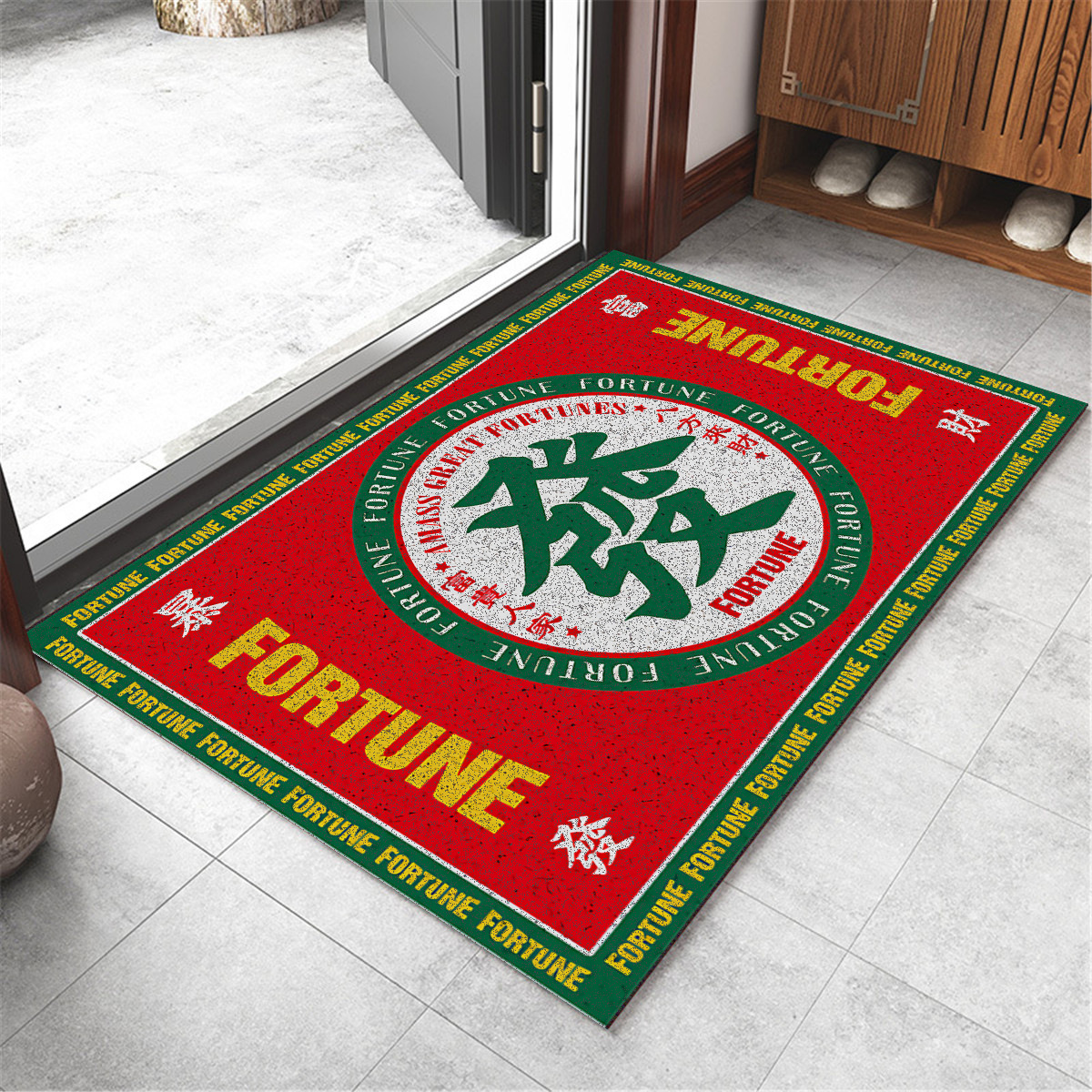 Nacional de moda anillo de seda puerta Mat Puerta de bienvenida PVC impermeable antideslizante pie estera raspado barro frotando suelo se puede cortar