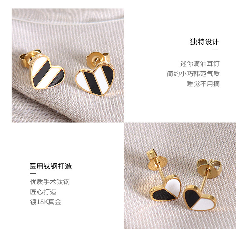 Korean Simple Heart Earrings display picture 4