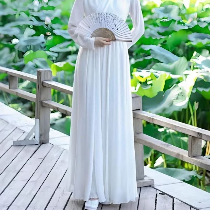 裙长120cm半身裙长款垂坠感超长内衬裙cos服加长版飘逸汉服打底裙