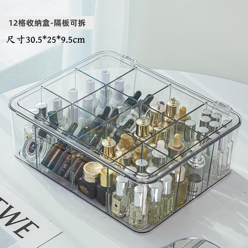Caja de almacenamiento de cubierta de escritorio transparente, esencia de descarga secundaria, caja de almacenamiento de acrílico, lápiz labial de cosméticos, muestra de acabado a prueba de polvo image 10