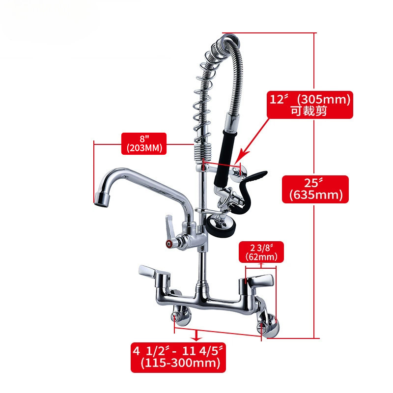 Mini grifo ducha en la pared Cocina y baño todo cobre Mini grifo de ducha grifo de fregadero de pared cromado