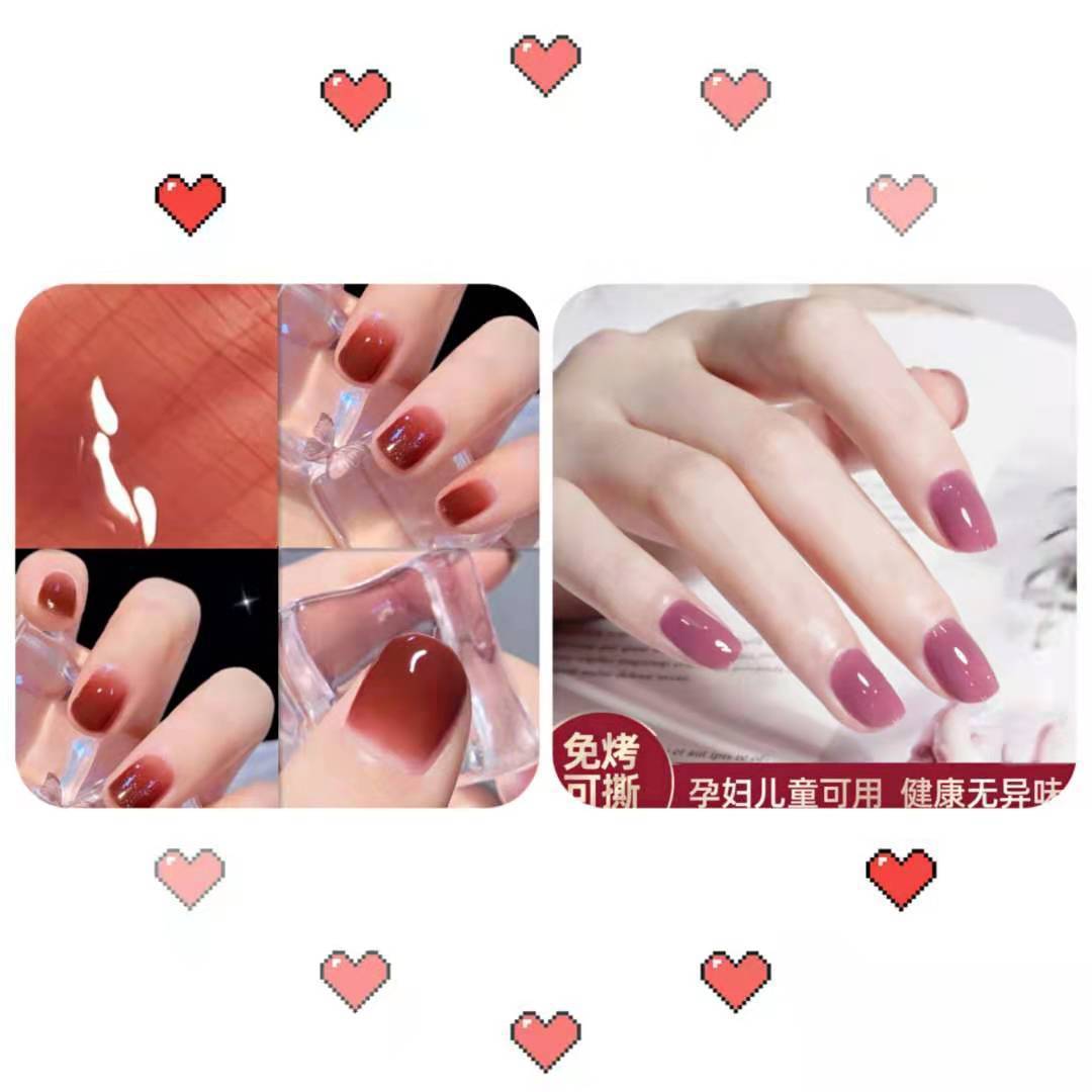 A base de agua de hielo blanco transparente desnudo esmalte de uñas hembra libre de horneado pelable sin lágrimas de secado rápido inodoro estudiante manicura traje