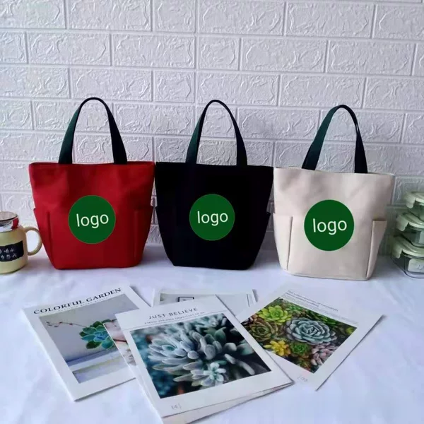 2023 Manufacturer New Korean Style Japanese Canvas Handbag Lunch Box Bag Fashionable Lunch Mommy Bag