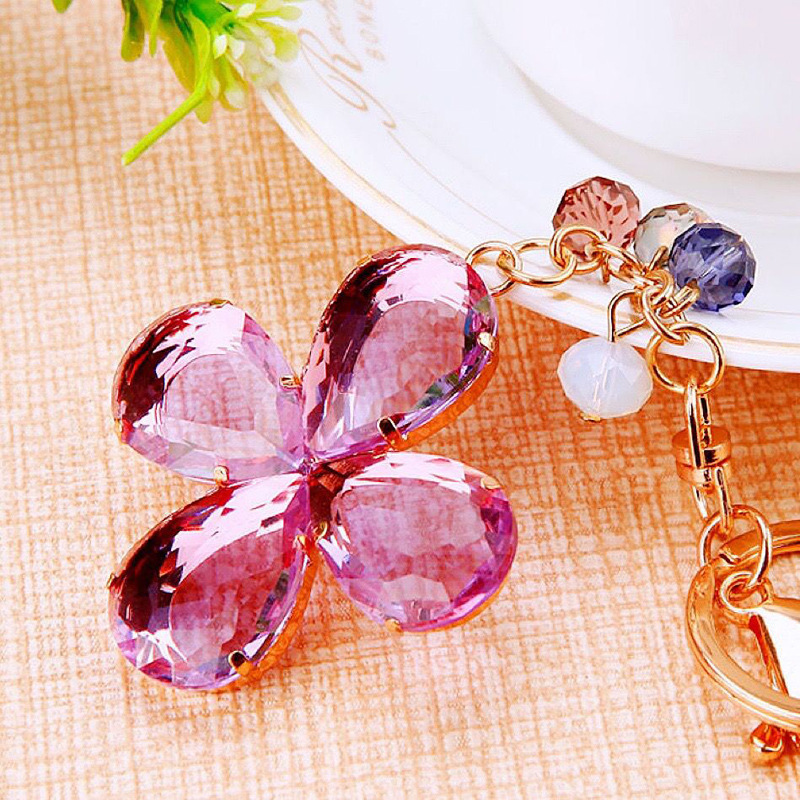 Fashion Heart Shape Ship Flower Alloy Enamel Plating Inlay Zircon Unisex Keychain 1 Piece display picture 4