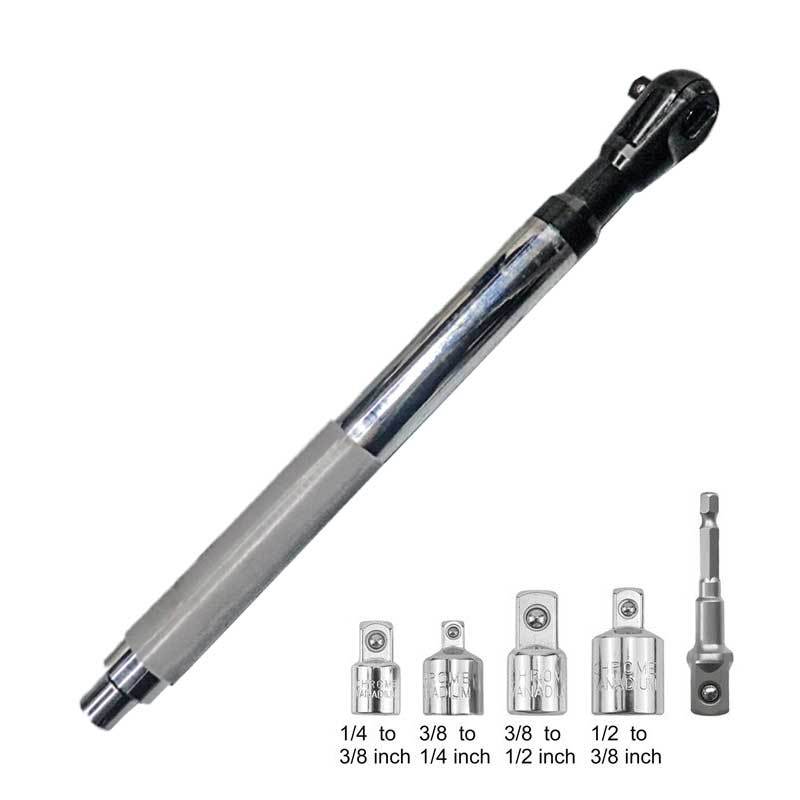 Llave de trinquete rápida multifuncional alargada Herramienta neumática Llave de manguito manual alargada refuerza varilla de enlace largo image 16