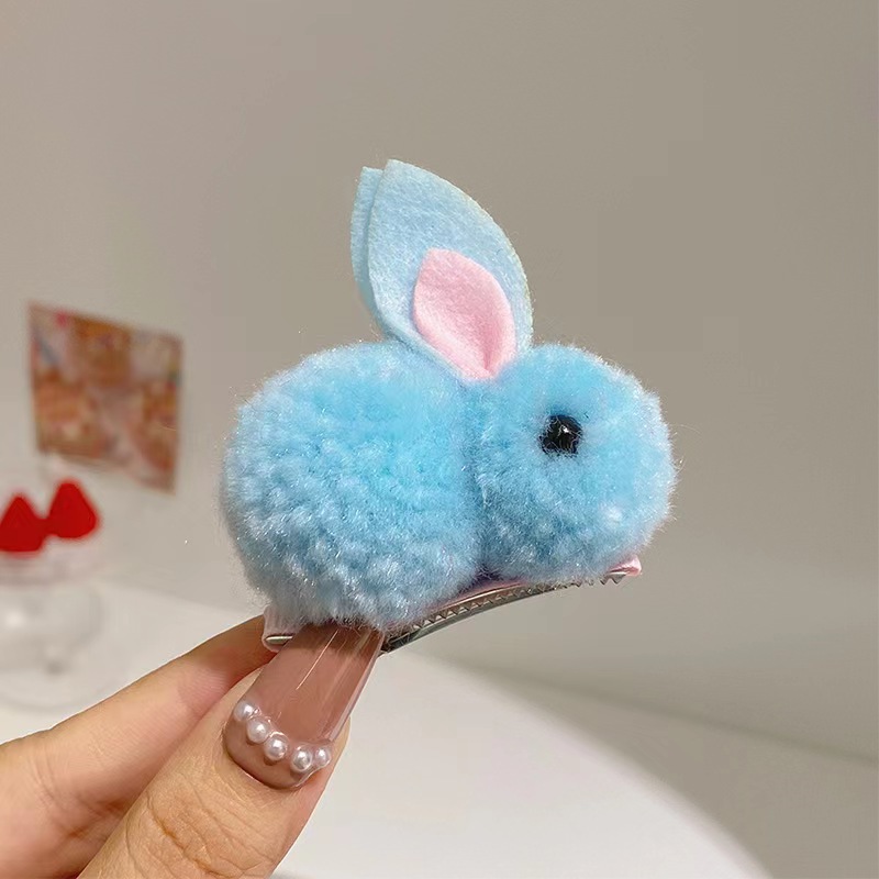 Lindo conejito tridimensional horquilla empujando actividades pequeños regalos para niños conejo de felpa horquilla rojo rojo accesorios creativos para el cabello mujeres