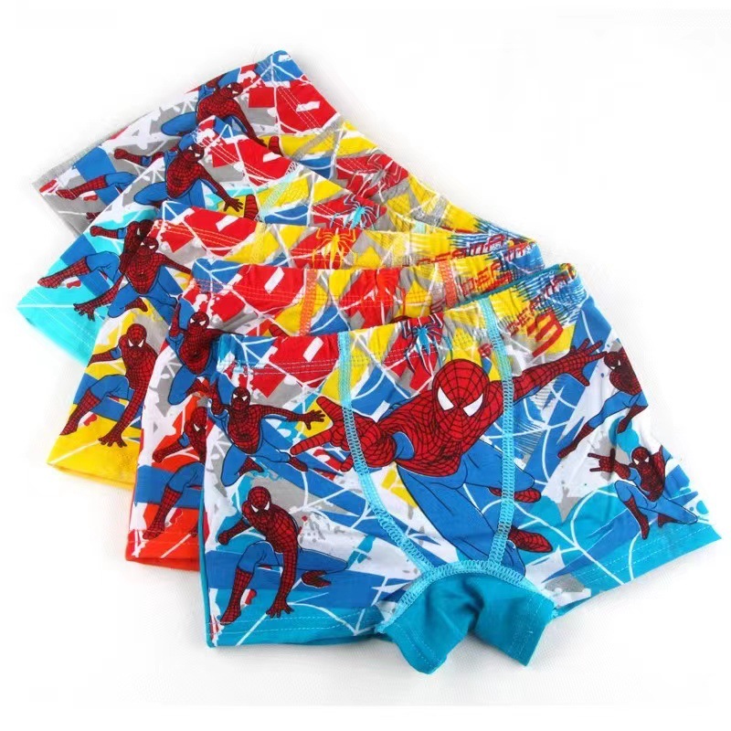 Children's Underwear Boys' Boxer Cotton Shorts Spider-man Cartoon Boys' Baby Junior Middle School Students Boxer Shorts