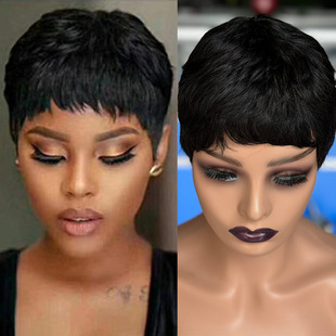 Short Pixie Cut Xuchang Wig human hair Wigs Real Hair Headgear Short Mechanism