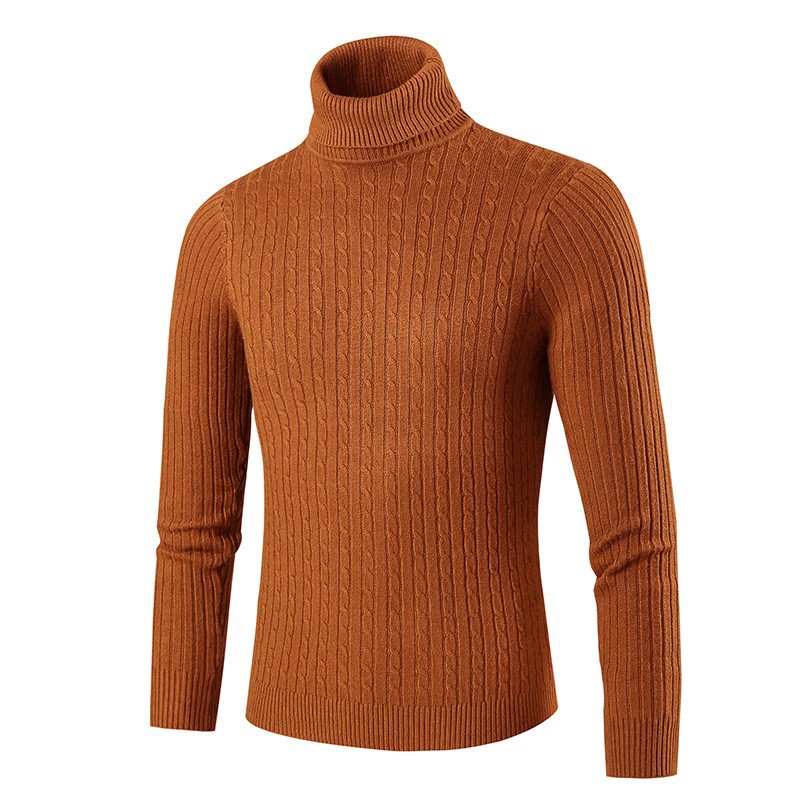 Suéter de cuello alto de Amazon para hombre, otoño e invierno europeo y americano, camisa de fondo delgada, suéter casual de flores retorcidas para hombre