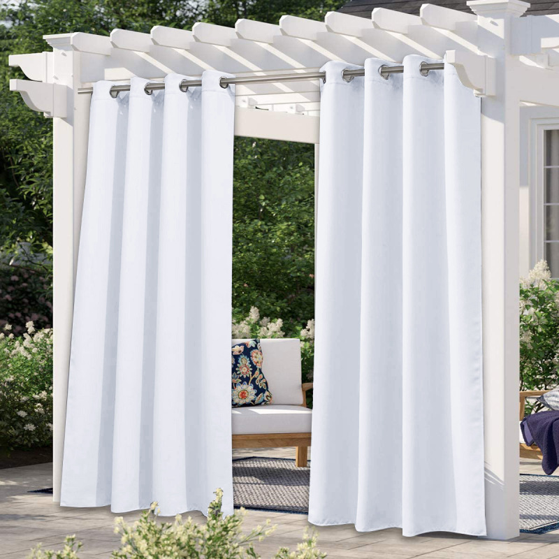 Amazon high precision perforated waterproof curtain outdoor balcony pavilion finished shading curtain factory direct wholesale