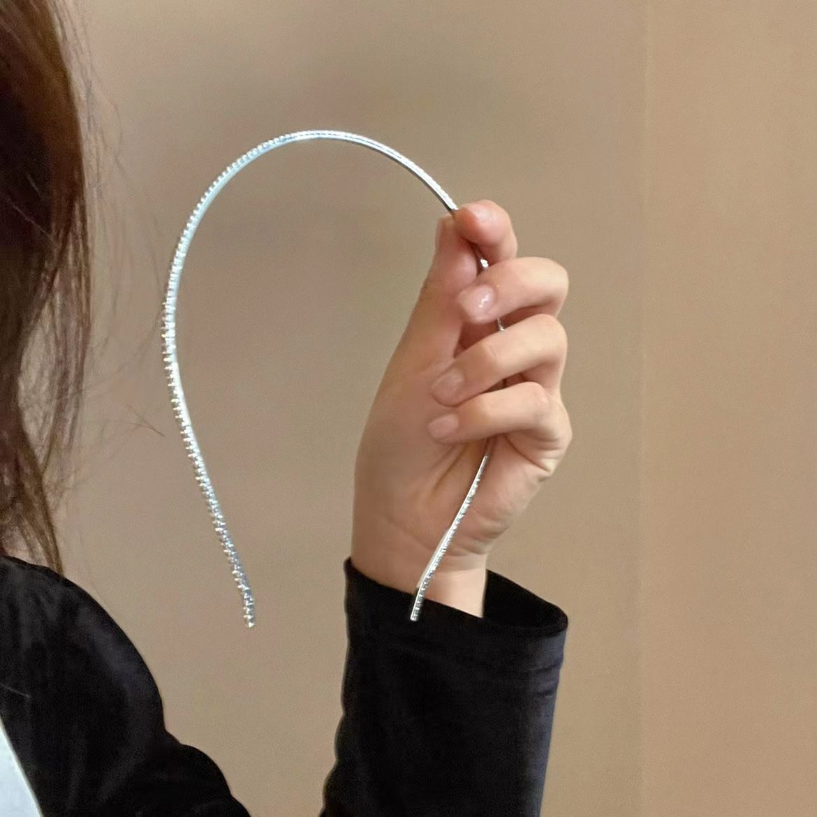 Classic ultra-fine rhinestone zircon headband thin women's simple diamond headband fairy elegant hair accessories all-match headdress