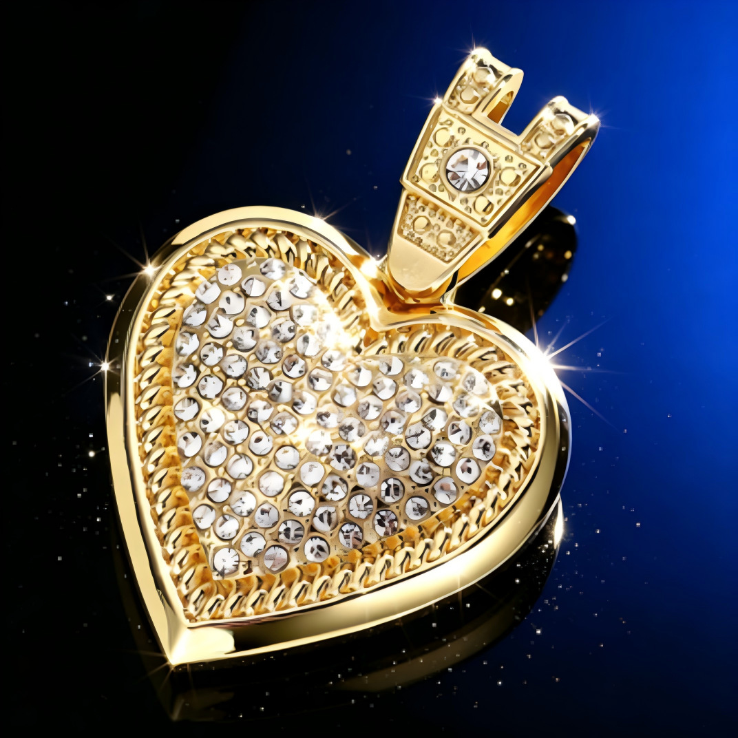 Nuevos productos transfronterizos ins viento amor colgante hip-hop frío viento diamantes hip-hop hombre collar accesorios joyas al por mayor