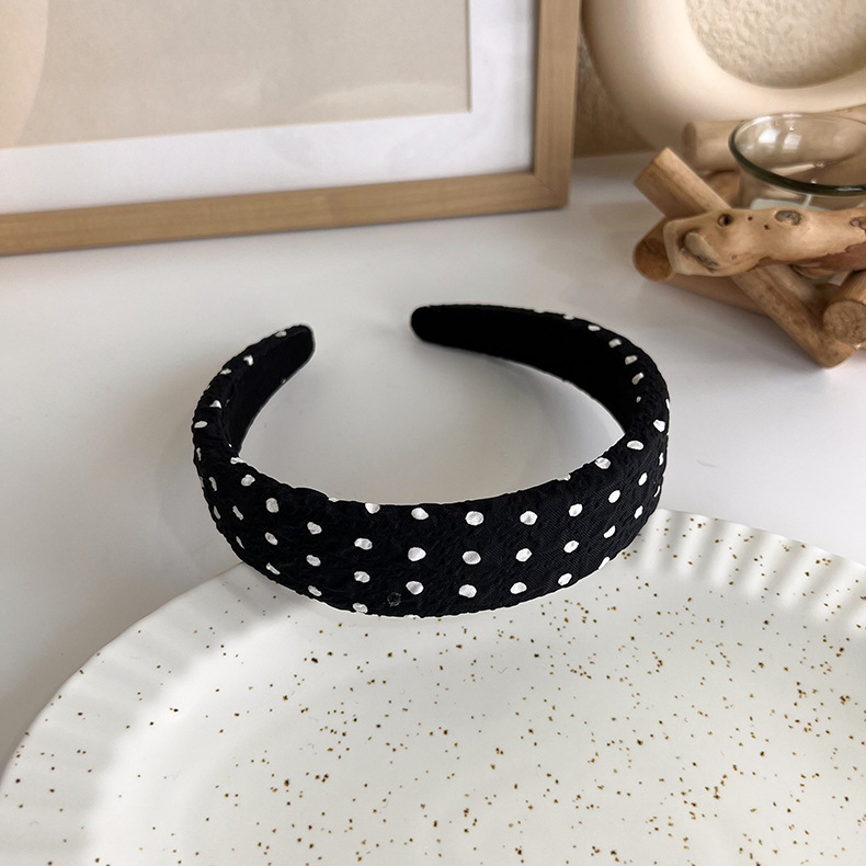 Autumn And Winter Black Hair Band Pearl Knitting Broad-brimmed Headband display picture 43