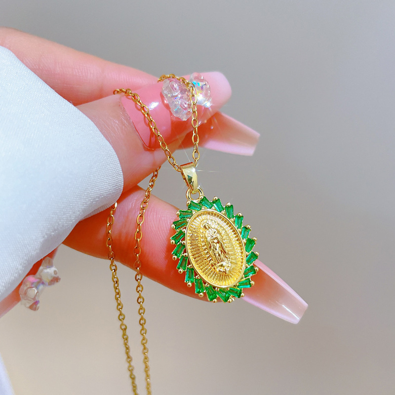 Collana donna a forma di uovo con ritratto e strass_voghion.com