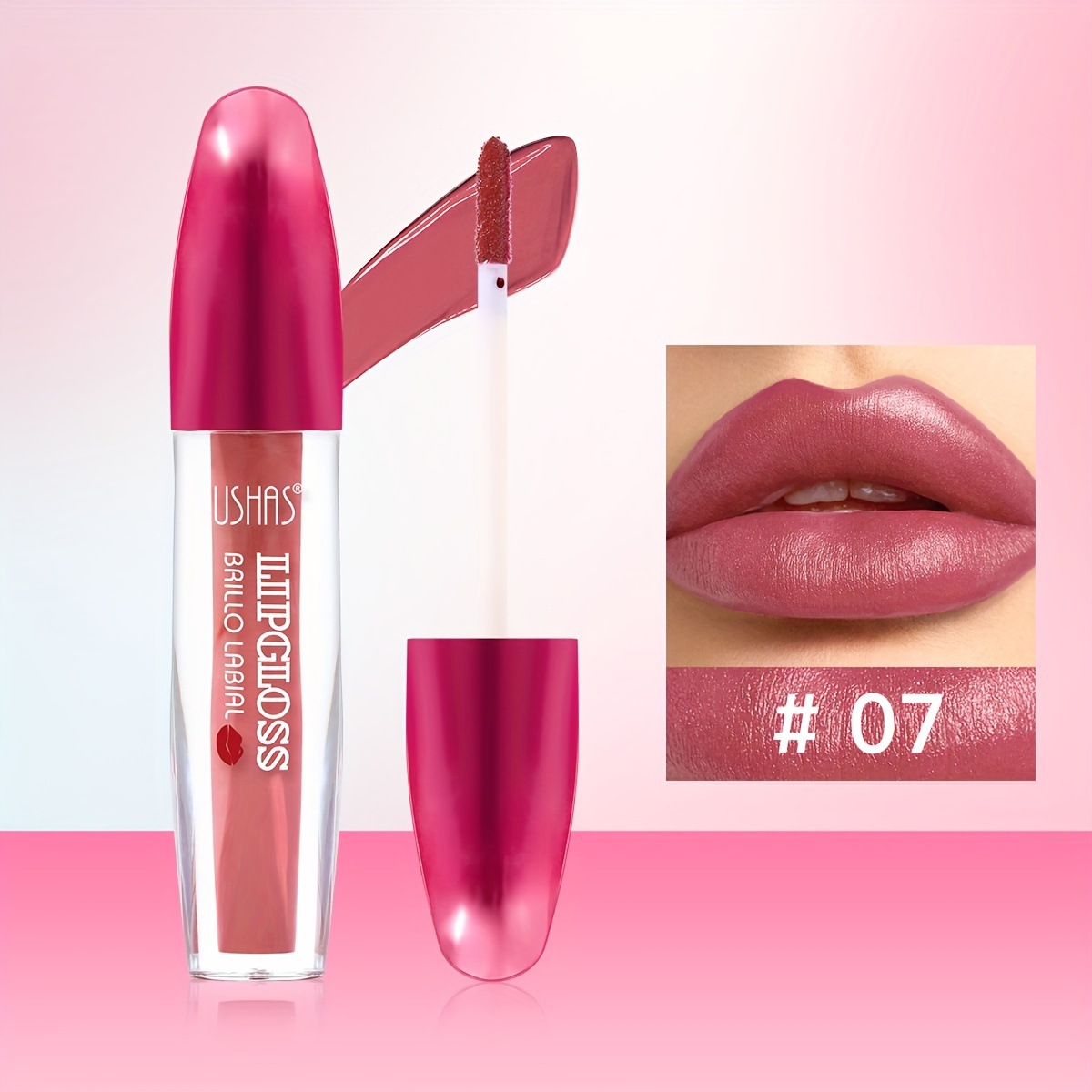 USHAS Europa y América Punto transfronterizo Brillo de labios Impermeable Hidratante Fácil de colorear Taza antiadherente Lápiz labial líquido de larga duración LG2540B