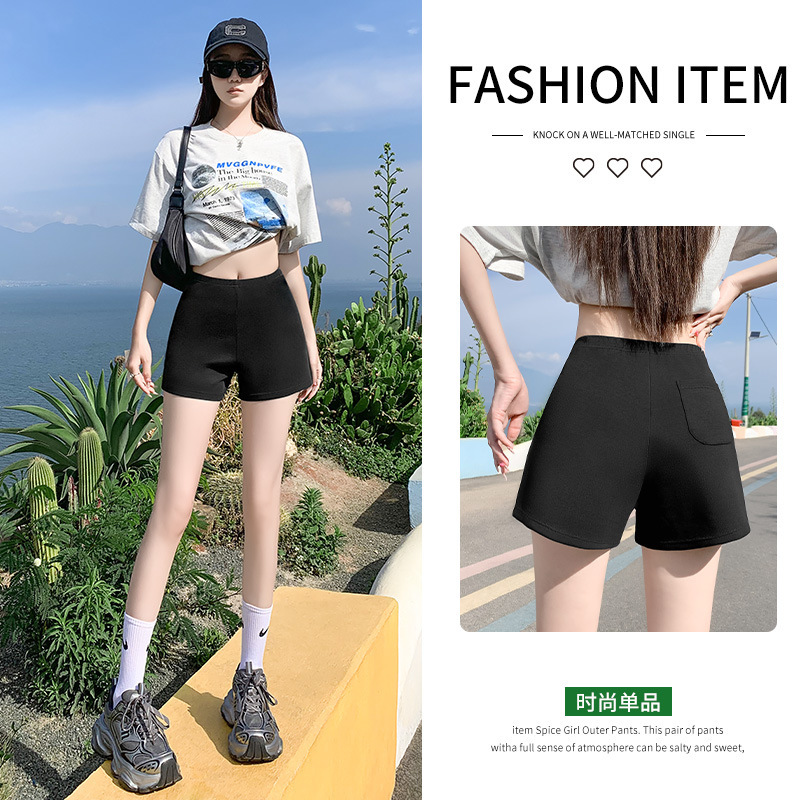 Black Sports Shorts for Women 2025 New Slim and Versatile Cycling A-Line Hip-Hugging Tight Casual Sexy Yoga Pants