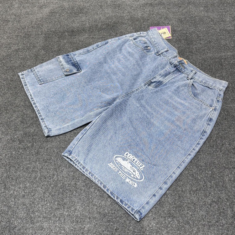 Marca de moda europea y americana transfronteriza Alcatraz Camiseta de manga corta con estampado de letras reflectantes Traje de pantalones cortos casuales de calle para hombres y mujeres