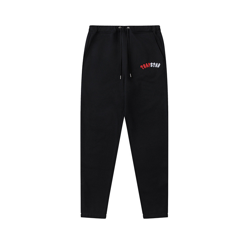 Europa y América Trapstar blue line negro cabeza de tigre toalla bordado más terciopelo con capucha suéter pantalones pantalones casuales