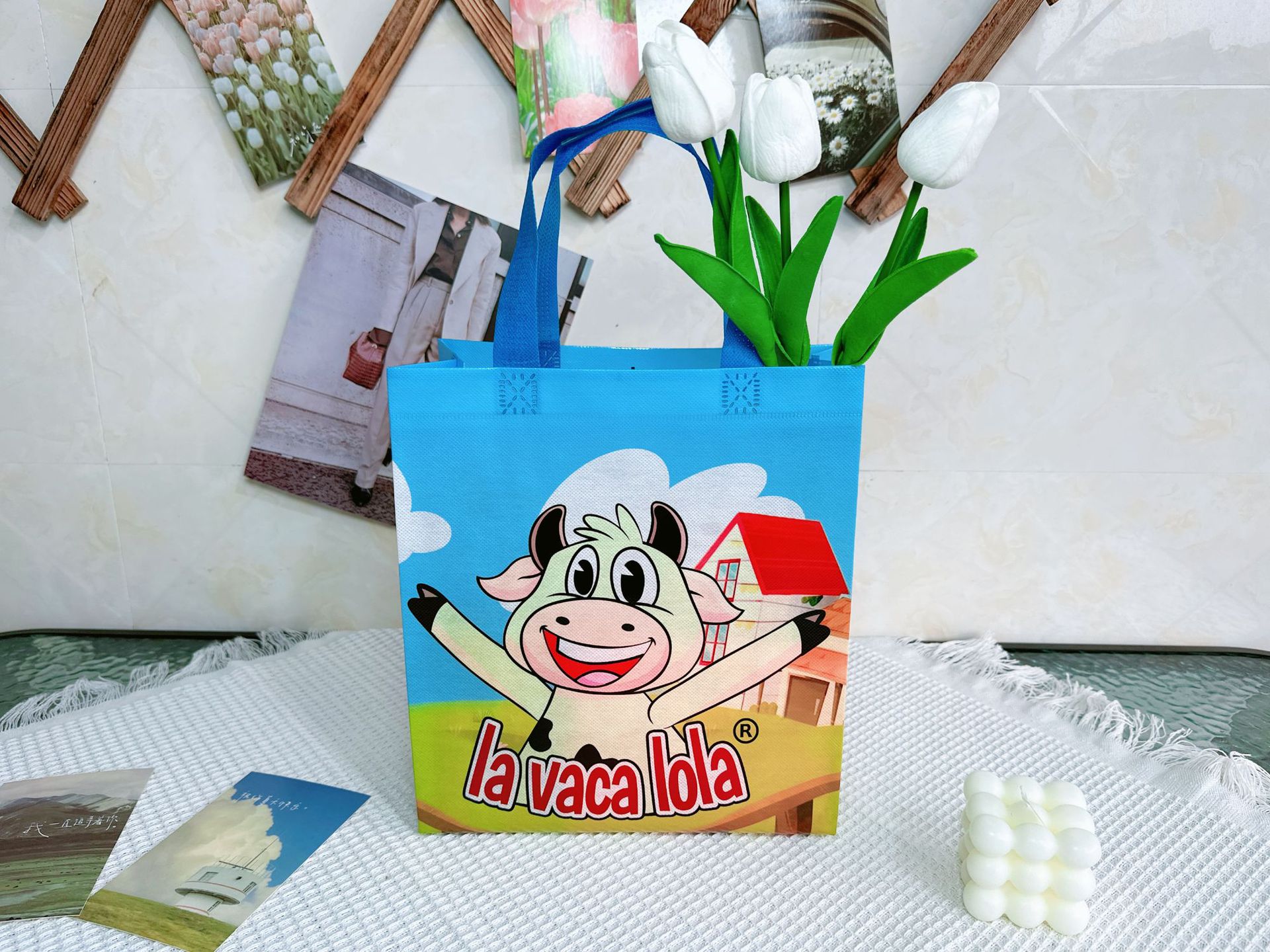 外贸工厂新款卡通无纺布手提袋美人鱼尾礼品袋礼物包装袋现货批发