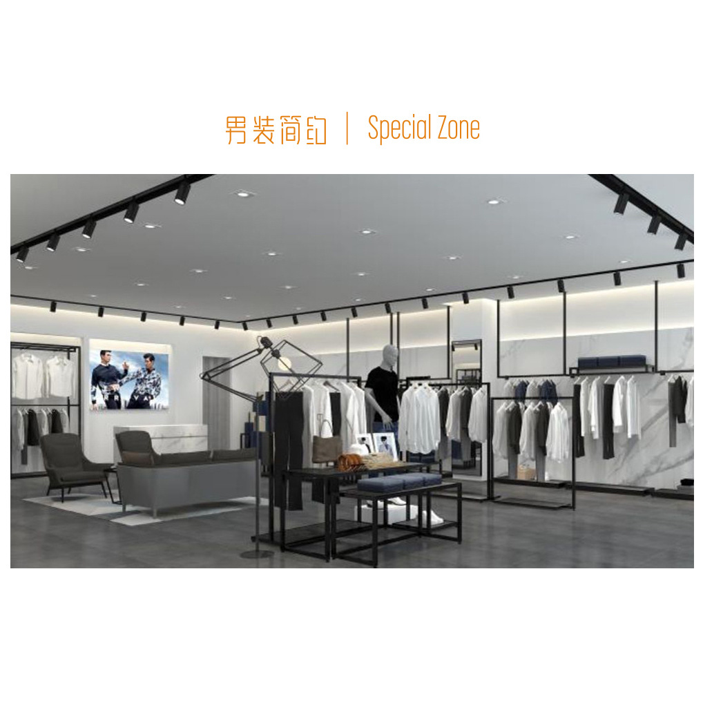 厂家直供服装店整体装修实体店设计中岛架陈列方案一站式落地服务