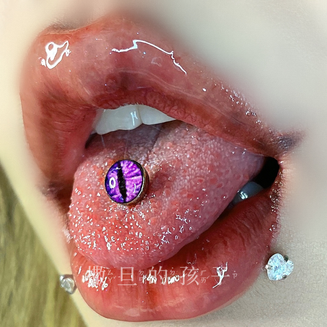 Labret stud lip piercing jewelry styling detail