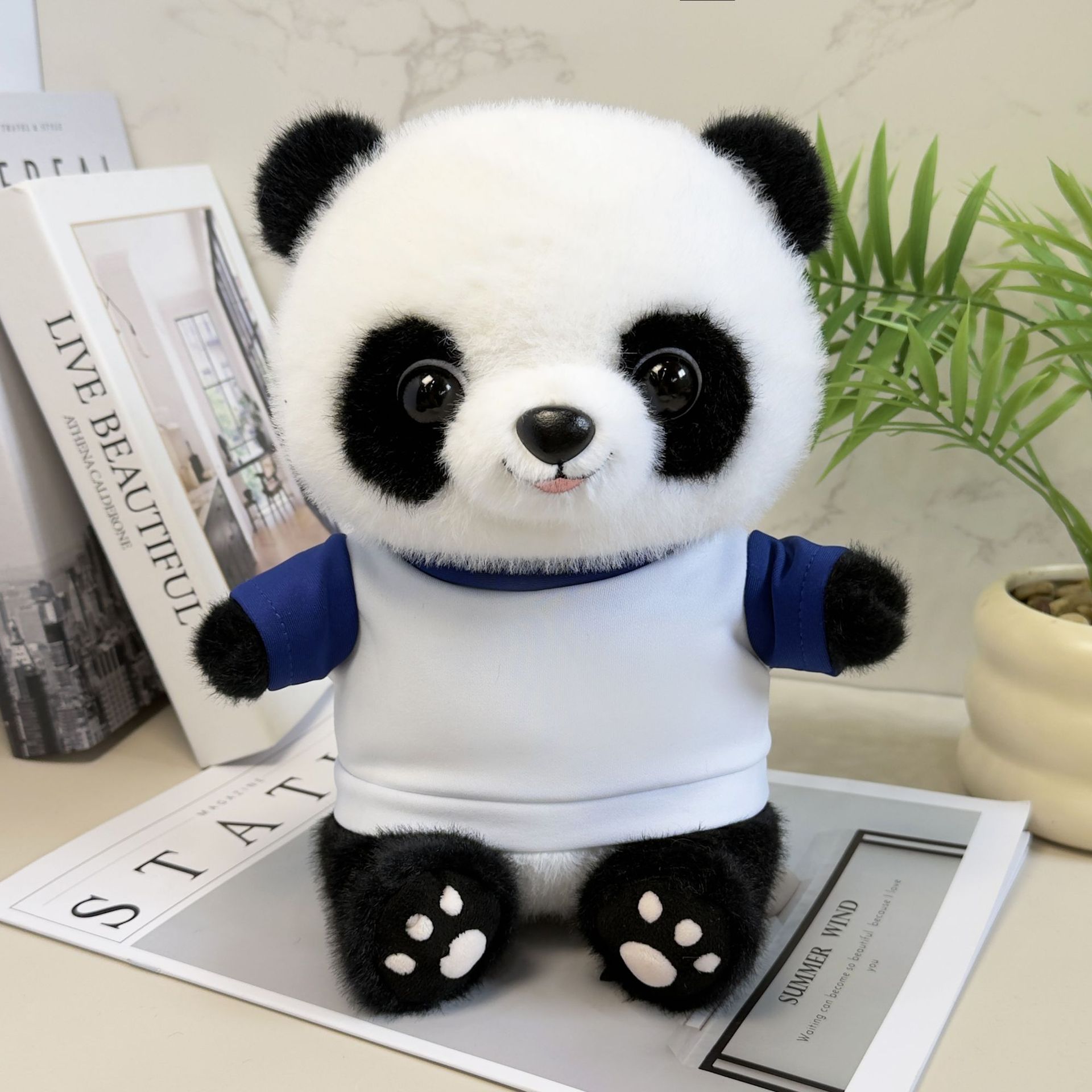 Cute tesoro nacional panda muñeca muñeca de peluche muñeca panda muñeca Chengdu logotipo de la empresa de impresión de recuerdos
