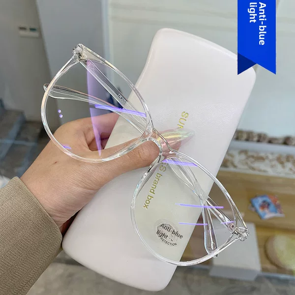 New trend large frame anti-blue glasses frame Korean version of plain red net glasses myopia finished flat glasses frame wholesale