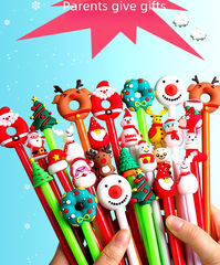 Creative Cute Christmas Neutral Pencil Carbon Pencil Student Gift Award Christmas Stationery Gift Writing Pen Wholesale