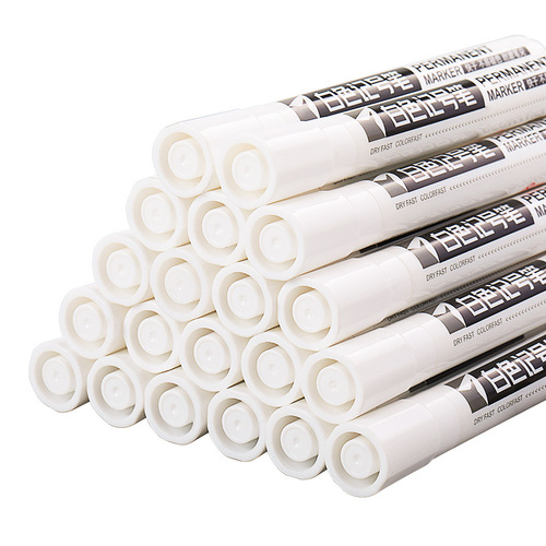 White marker pen does not fade, waterproof thick head industrial quick-drying paint pen large tire art painting oil pen