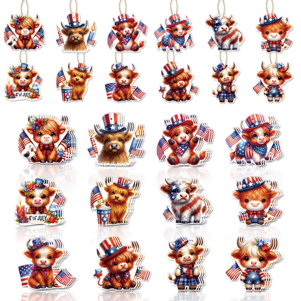 Nuevos productos transfronterizos Decoración del Día de la Independencia Colgante Fiesta del Día de la Independencia Bandera de los Estados Unidos Alpine Bull Colgante