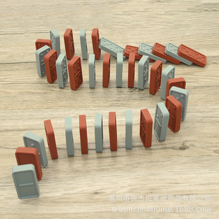 Spot Wholesale Domino Building Blocks Children's Educational Toys Food Grade Silicone Stacking Cards Stacking Toys